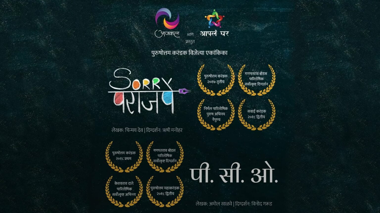 पुरुषोत्तम करंडक विजेत्या ‘सॉरी परांजपे’ आणि ‘पीसीओ’ एकांकिकांचे सादरीकरण! sorry paranjpe pco featured