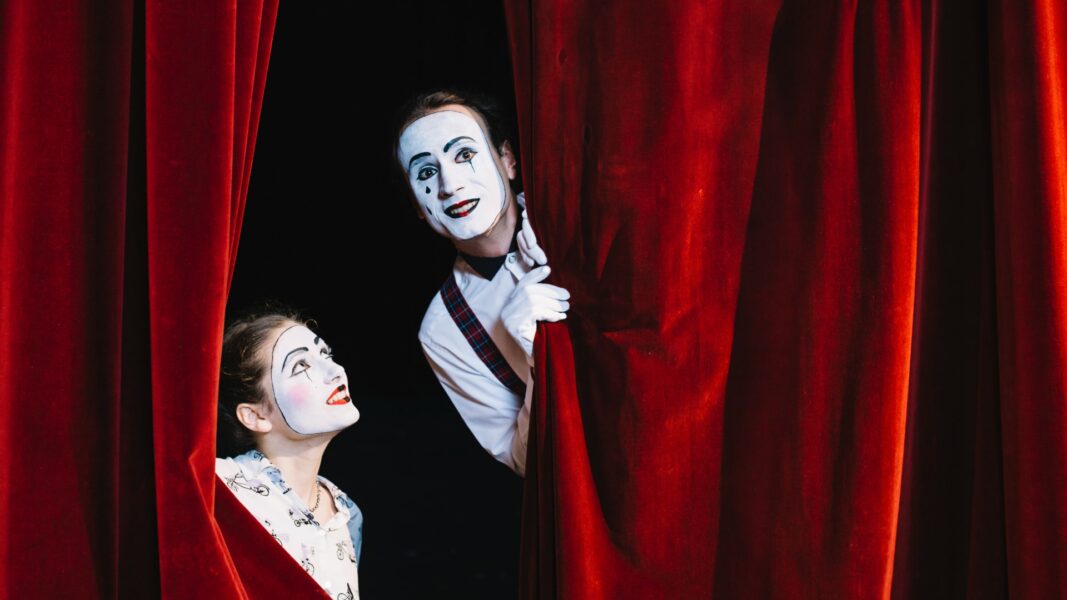 mime acting stage curtain theatre