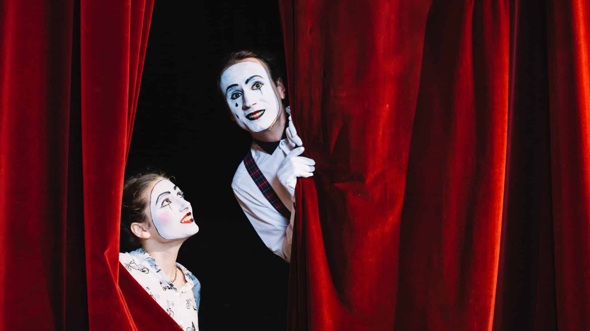 mime acting stage curtain theatre