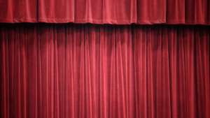 theatre stage curtain red cover