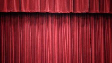theatre stage curtain red cover